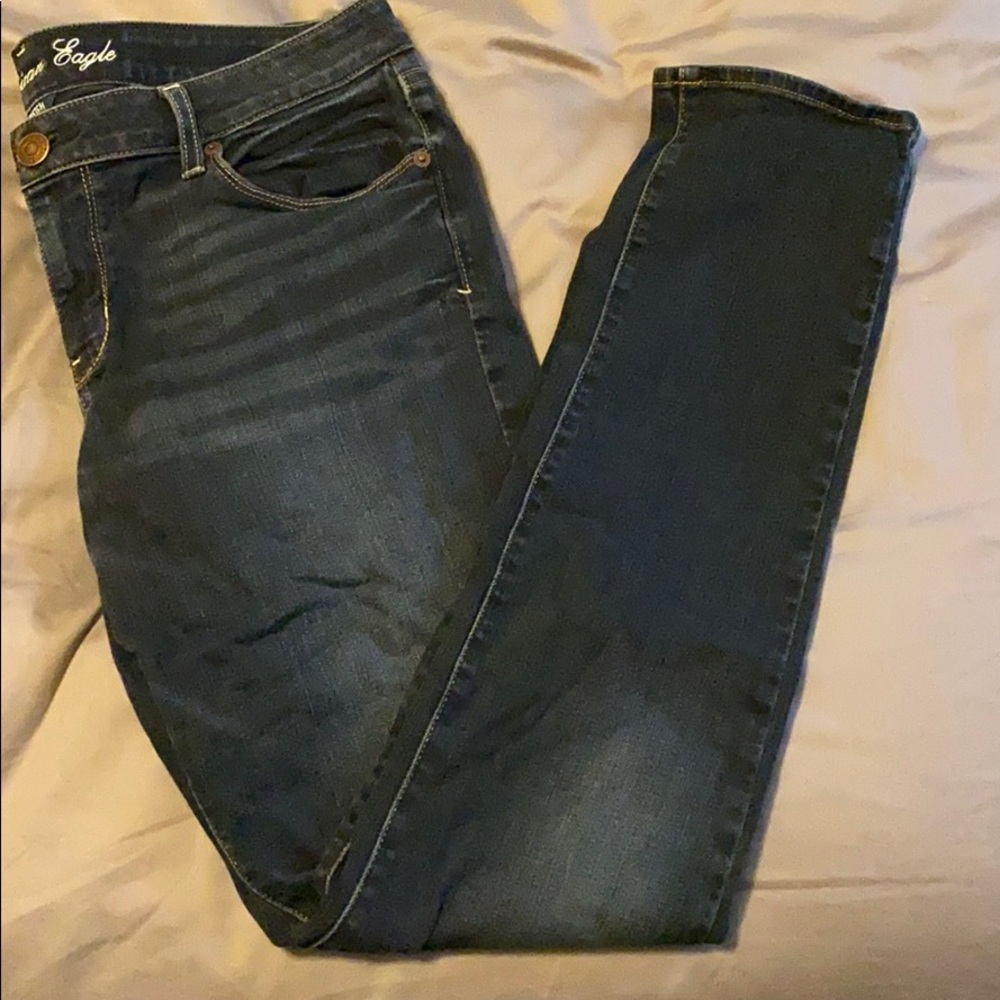 Dark wash skinny jeans